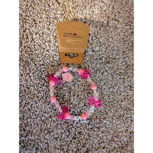 WICKED Inspired Pink Beaded Butterfly Charm Bracelet Handmade with Love